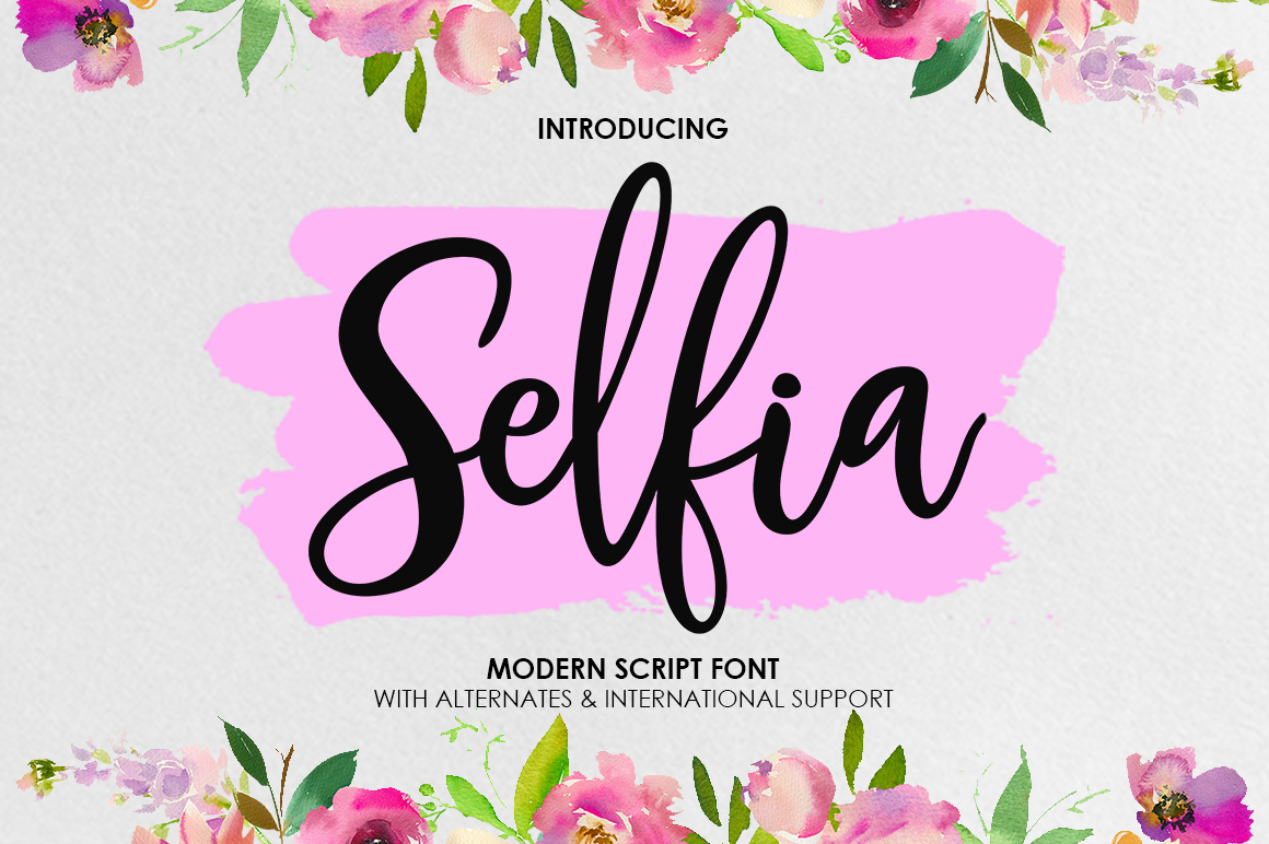 Selfia: The Modern Script Font for Crafters